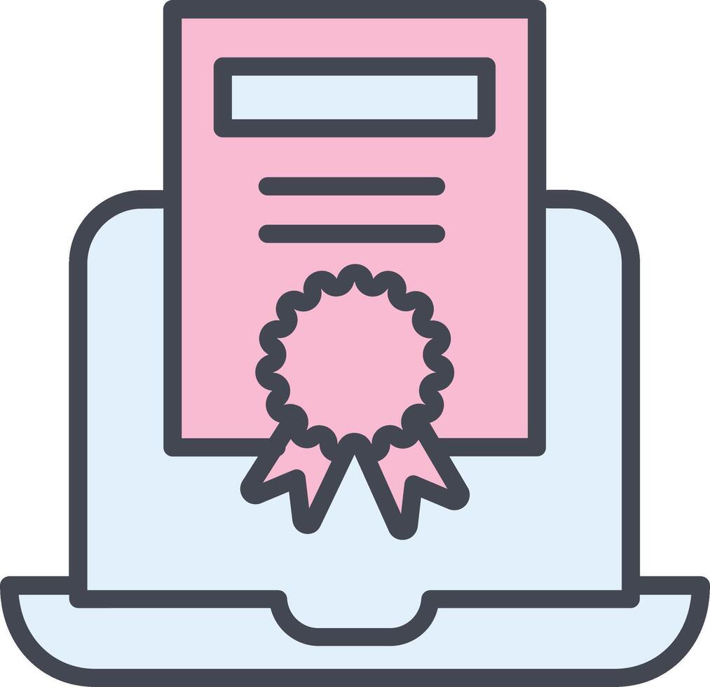 online certificaat vector icoon