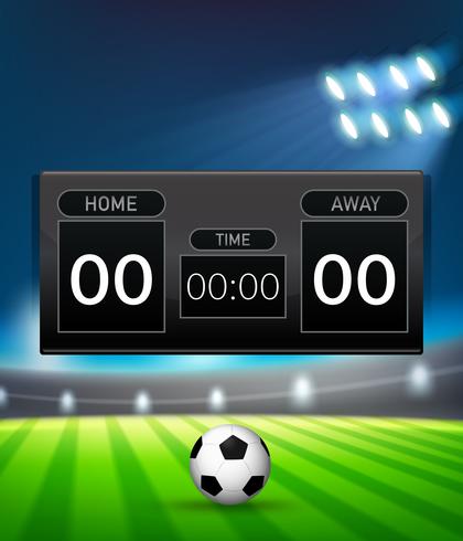 Een sjabloon van het voetbalscorebord vector