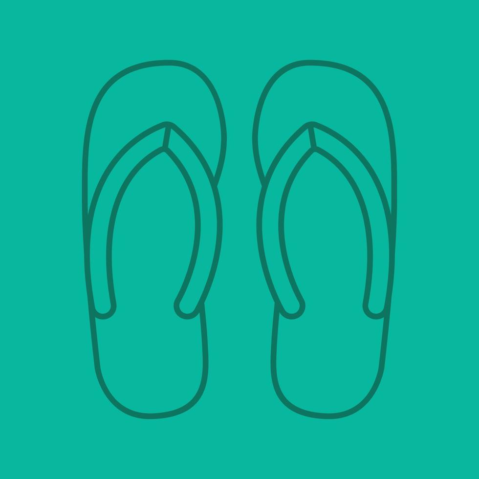 slippers lineaire pictogram. zomer pantoffels. dunne lijn overzichtssymbolen op kleur achtergrond. vector illustratie