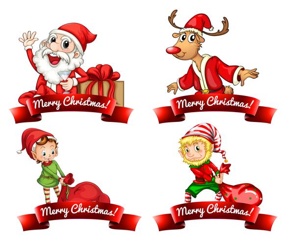 Kerst labels vector