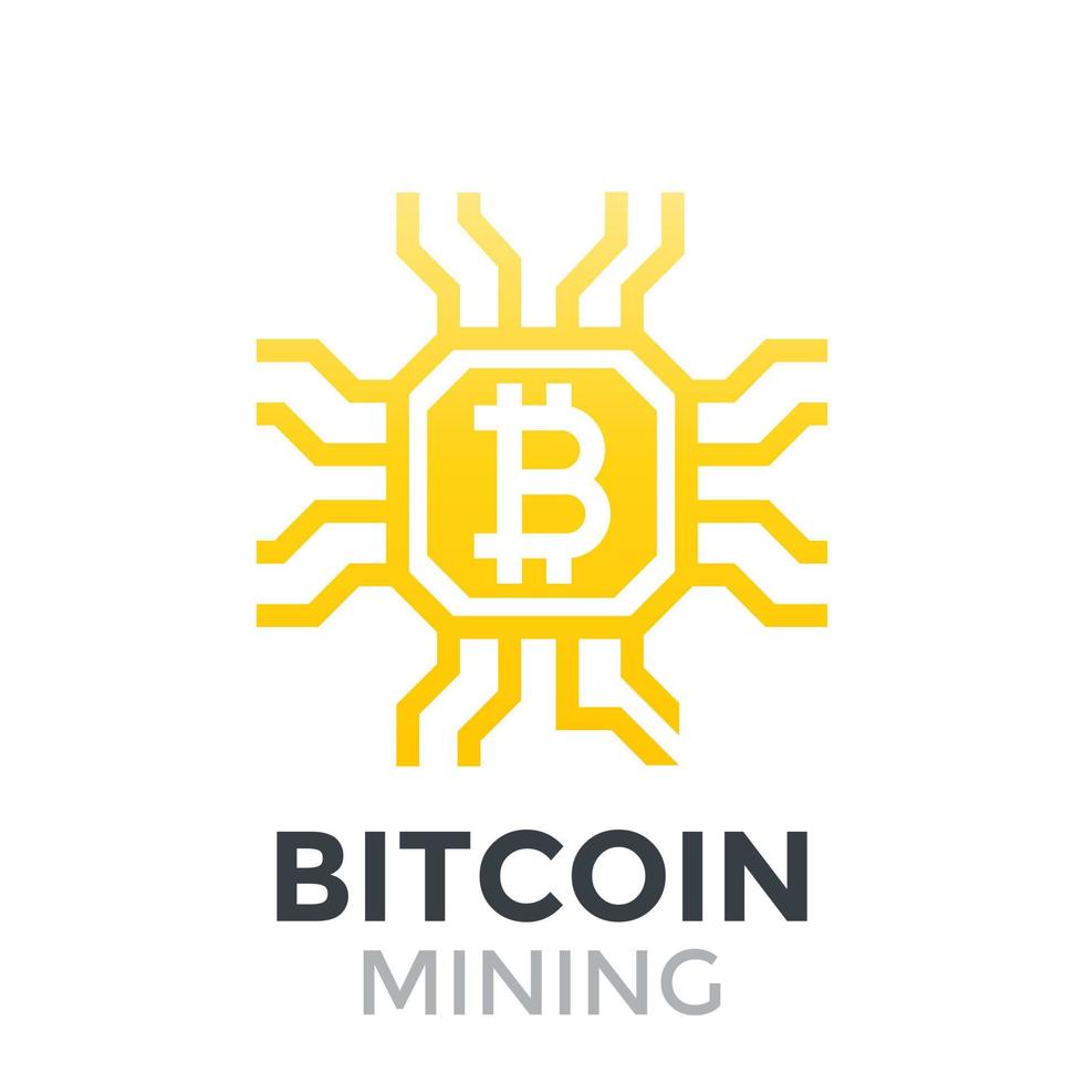 pictogram voor bitcoin-mijnbouw vector