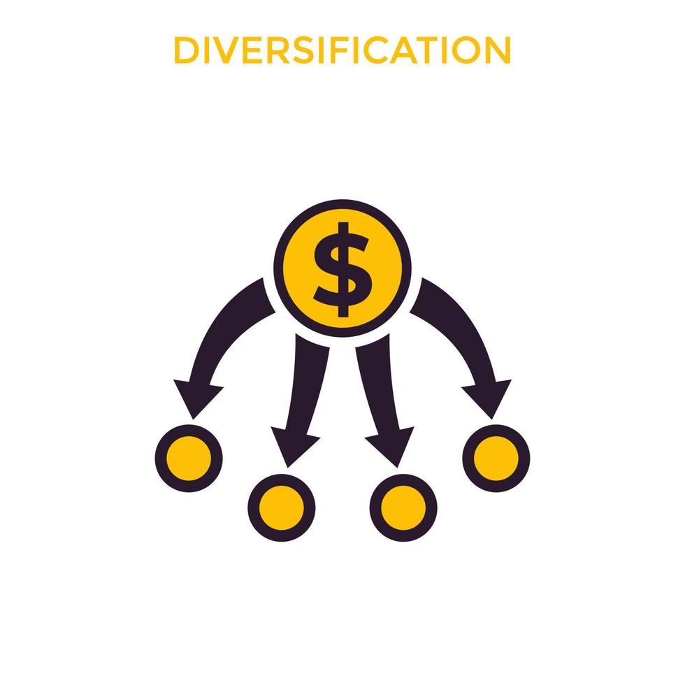 diversificatie, gediversifieerde portefeuille vector