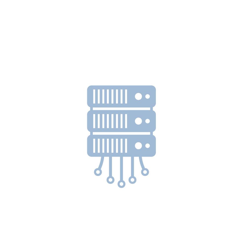 mainframe, server vector pictogram op wit
