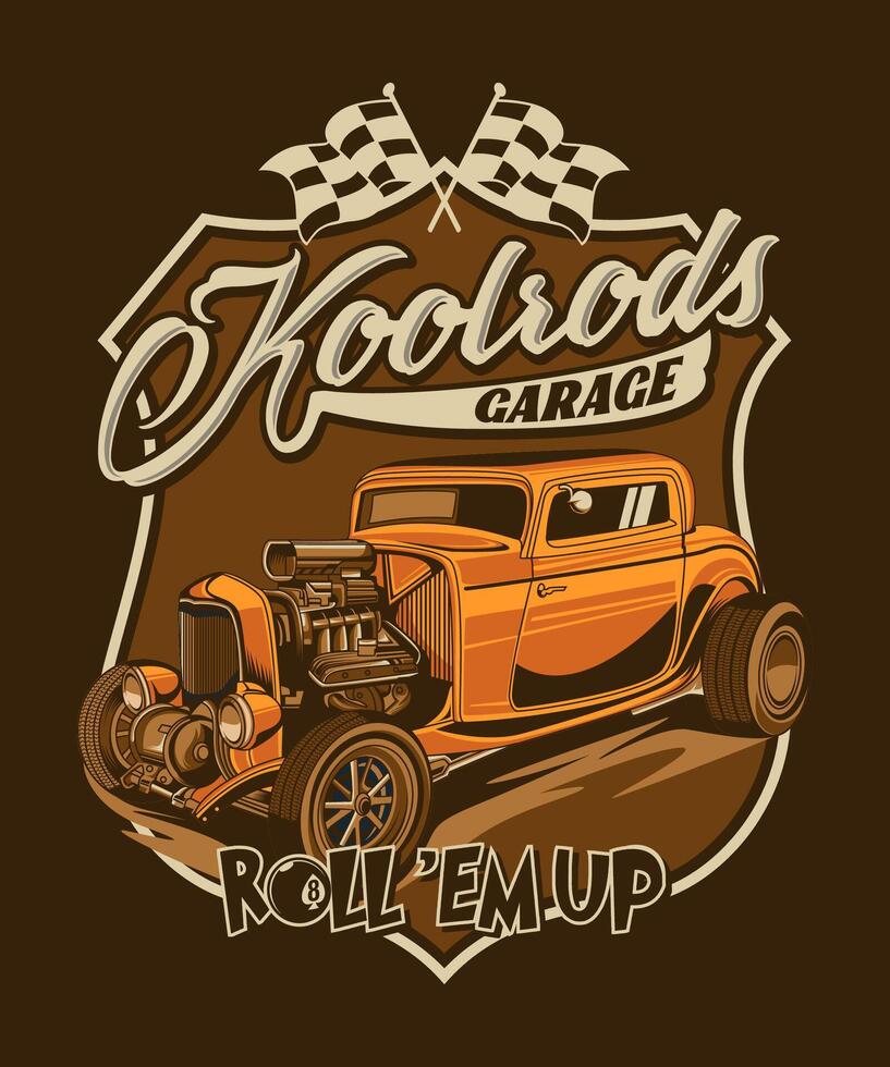 koolrods retro auto ontwerp vector