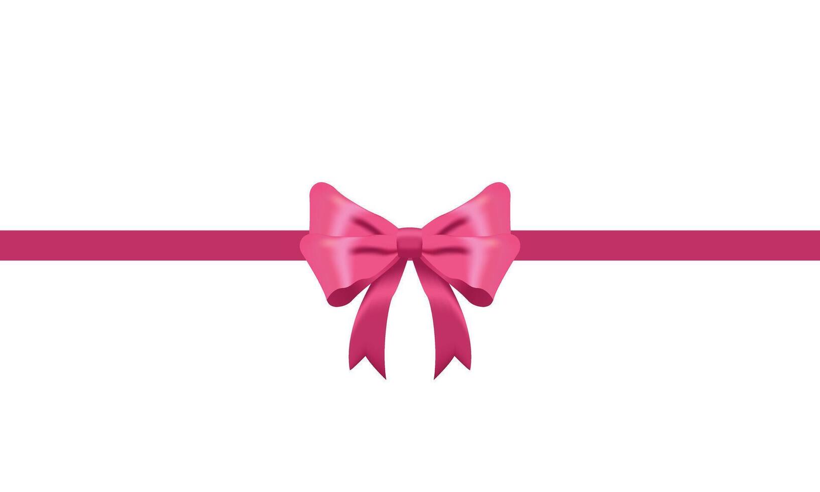 roze boog en horizontaal lint realistisch glimmend satijn met schaduw voor versieren uw geschenk kaart of website vector eps10 geïsoleerd Aan wit achtergrond.