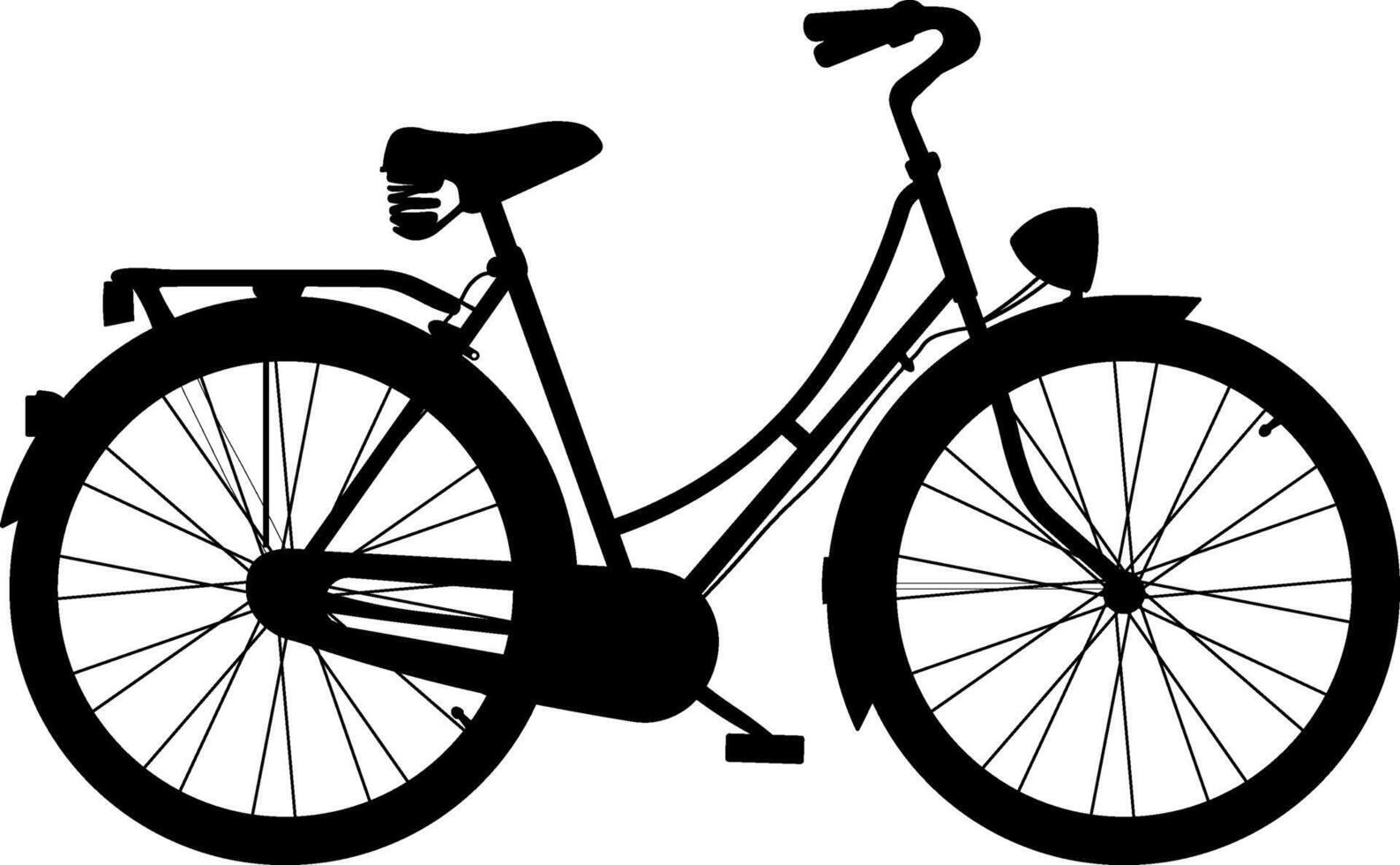 zwart silhouet van een fiets zonder achtergrond vector