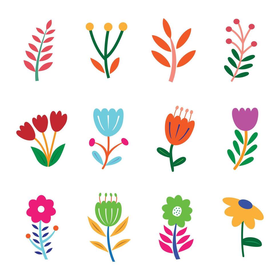 Pasen bloem verzameling. bloemen klem kunst vector reeks