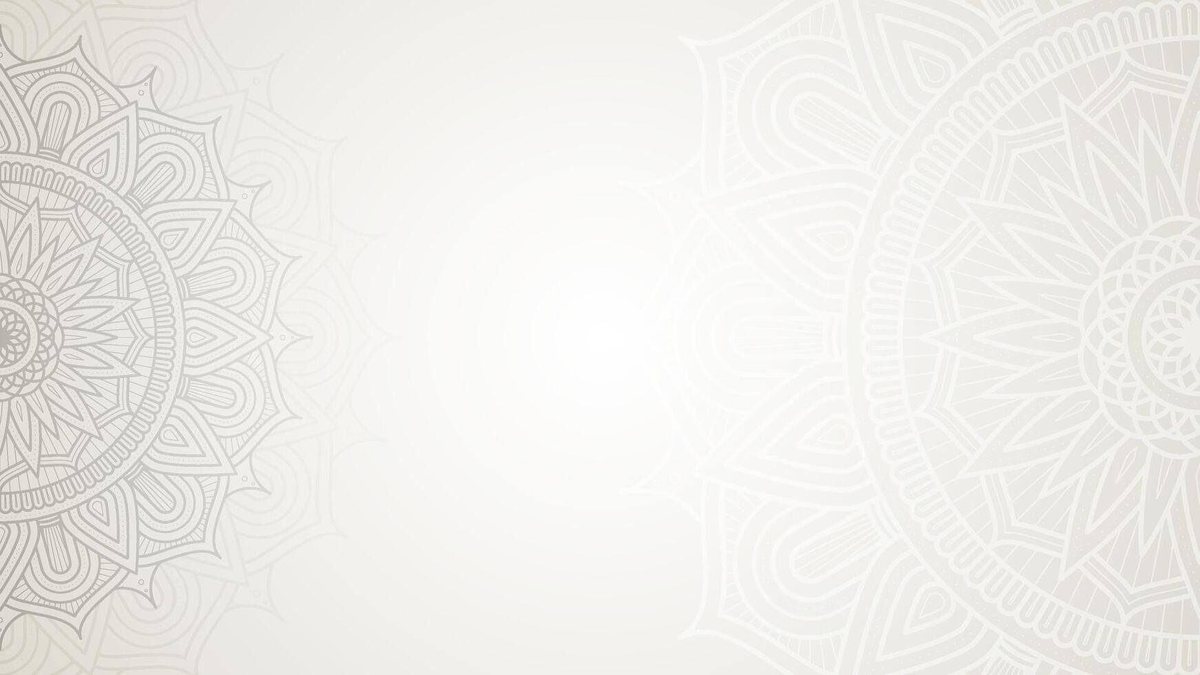 betoverend wit ingewikkeld bloemen Islamitisch mandala cirkels decoratie met blanco horizontaal vector achtergrond