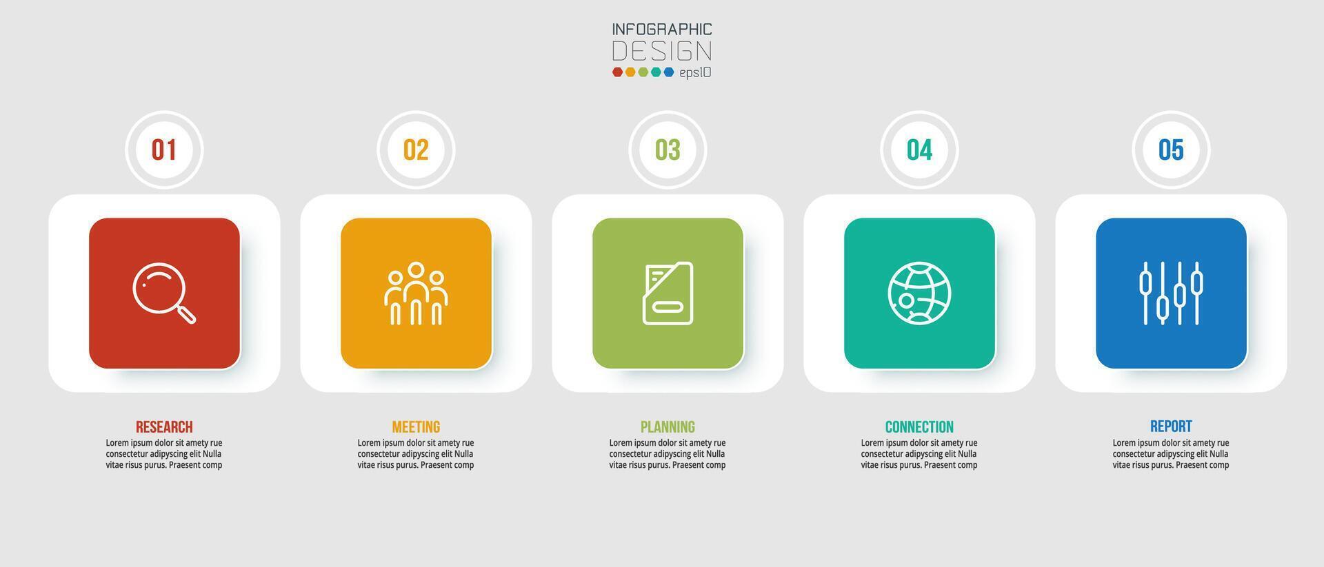 infographic sjabloon bedrijfsconcept met stap. vector