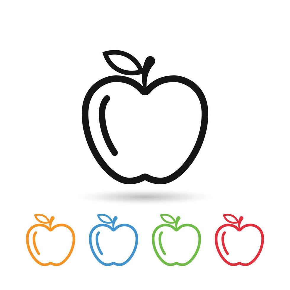 appel icoon vector. appel fruit symbool illustratie. appel lijn icoon vector