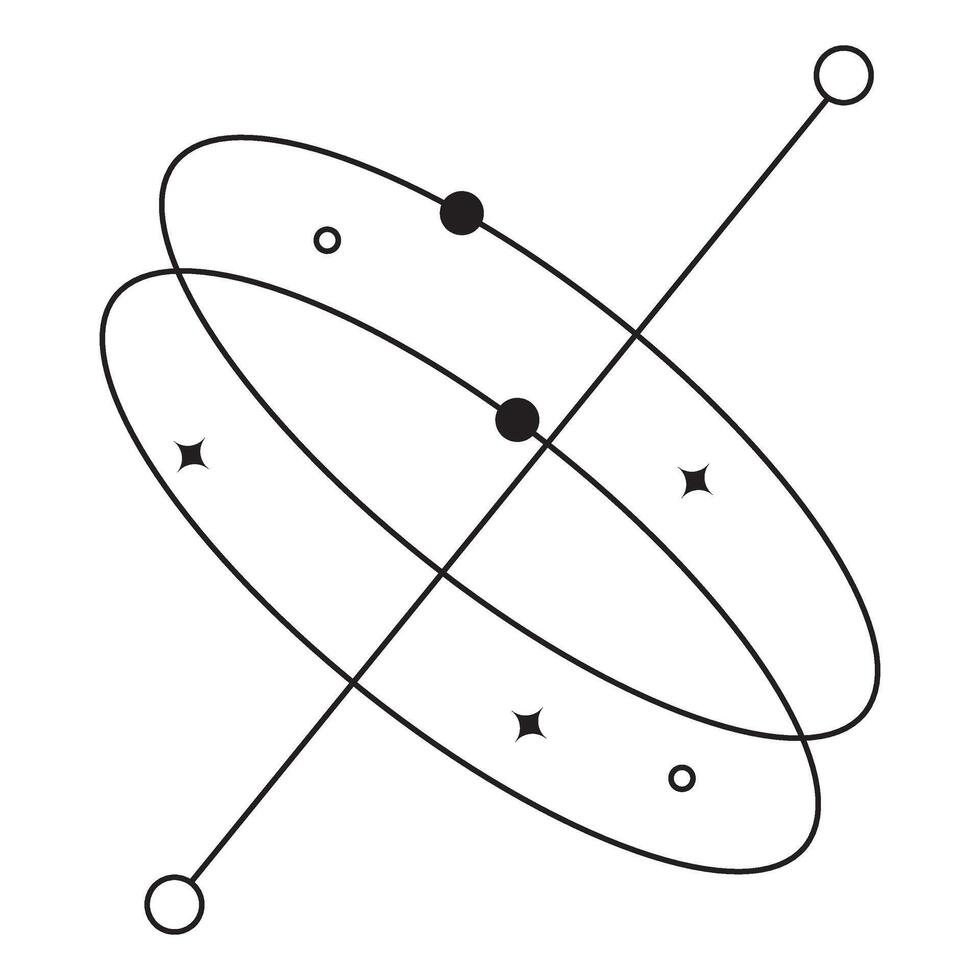 minimalistische kosmisch wijnoogst lijn kunst element vector