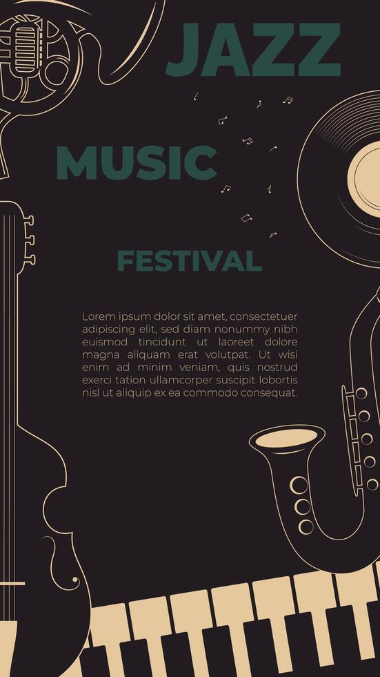 jazz- festival poster ontwerp vector