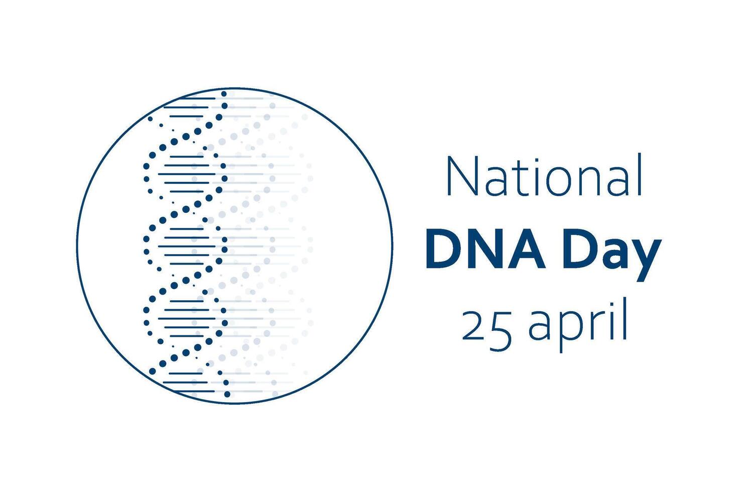 vector illustratie voor nationaal dna dag Aan april 25. dna, dubbele schroef molecuul in minimalistische ontwerp