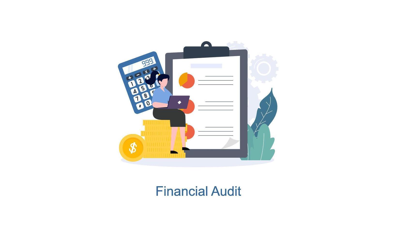 financieel audit of professioneel accounting onderhoud concept vector