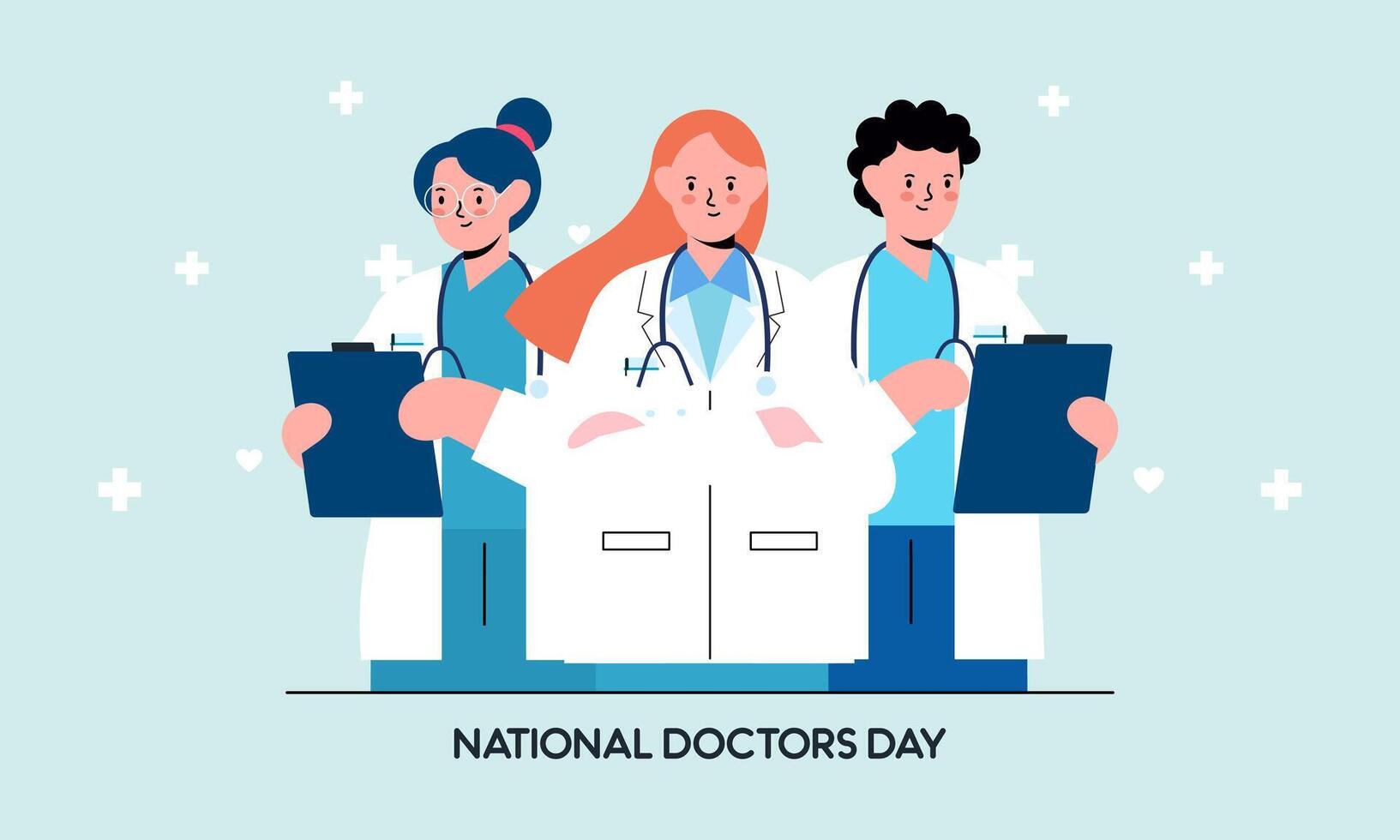 Internationale gelukkig dokter dag illustratie vector