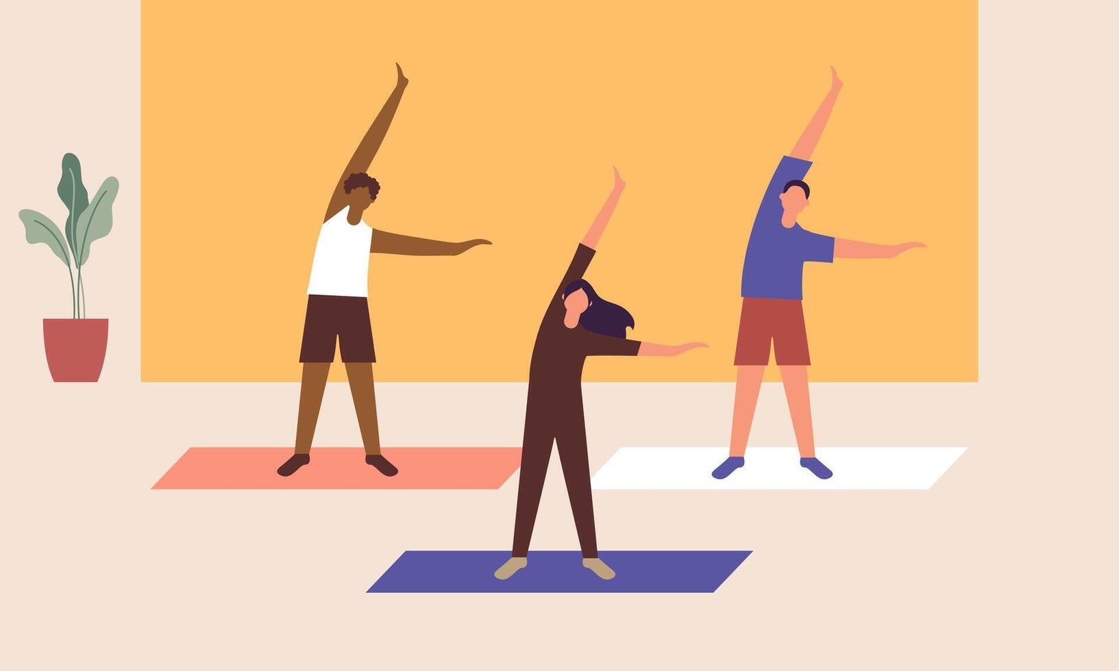 aerobics klas, opleiding, sport- werkzaamheid illustratie vector