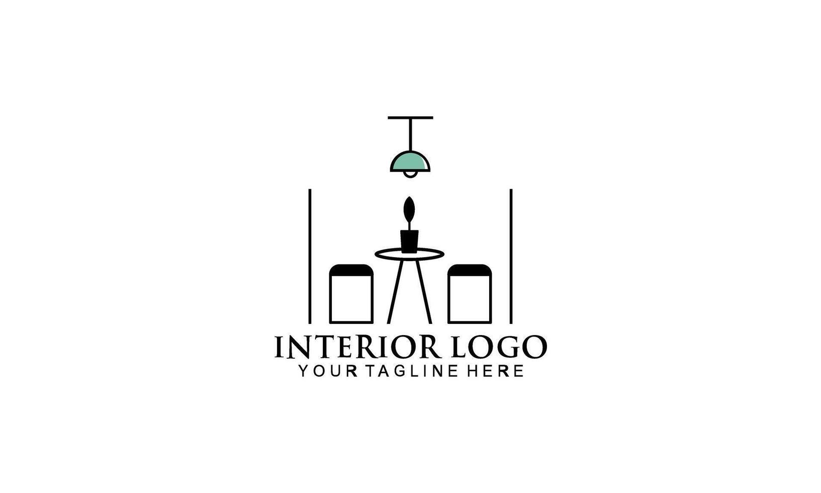 interieur kamer, meubelgalerij logo ontwerp vector