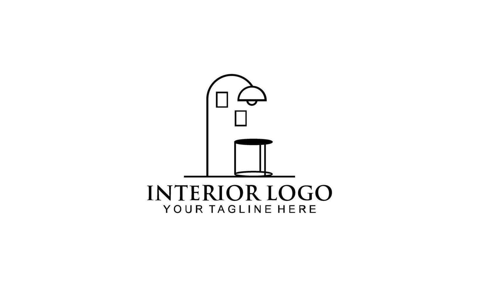 interieur kamer, meubelgalerij logo ontwerp vector