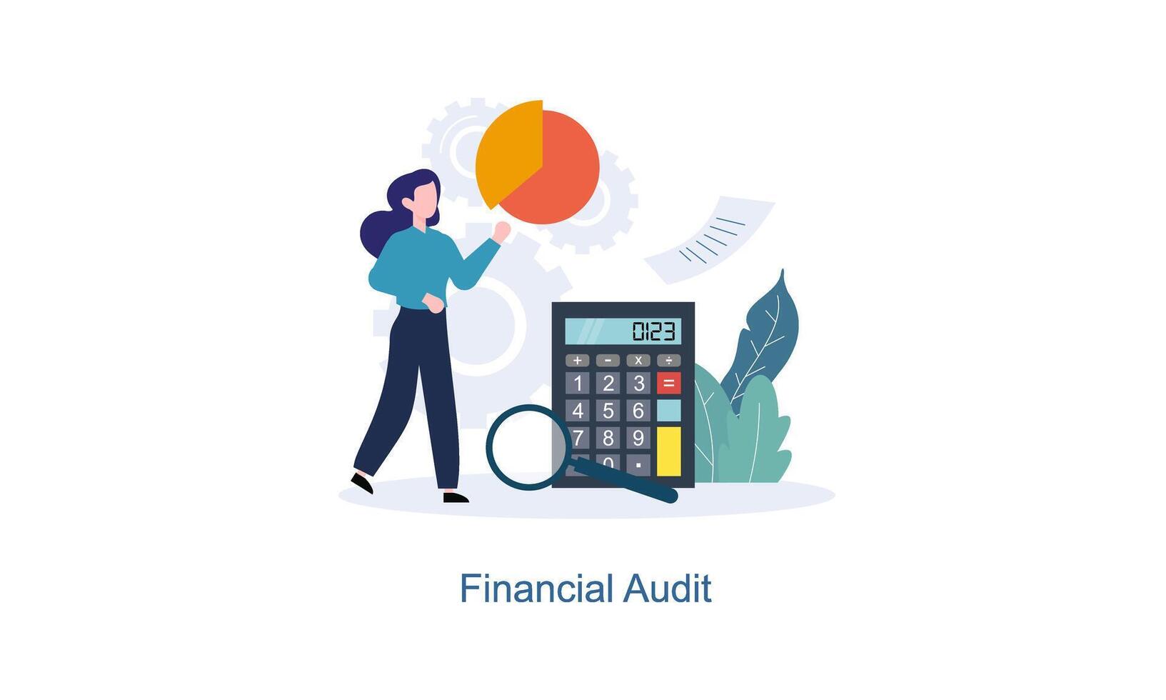 financieel audit of professioneel accounting onderhoud concept vector