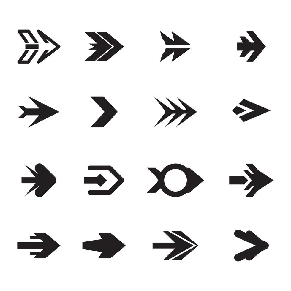 zwarte vector pijlen iconen, pijl icon set, pijl symbool zwarte icon set.