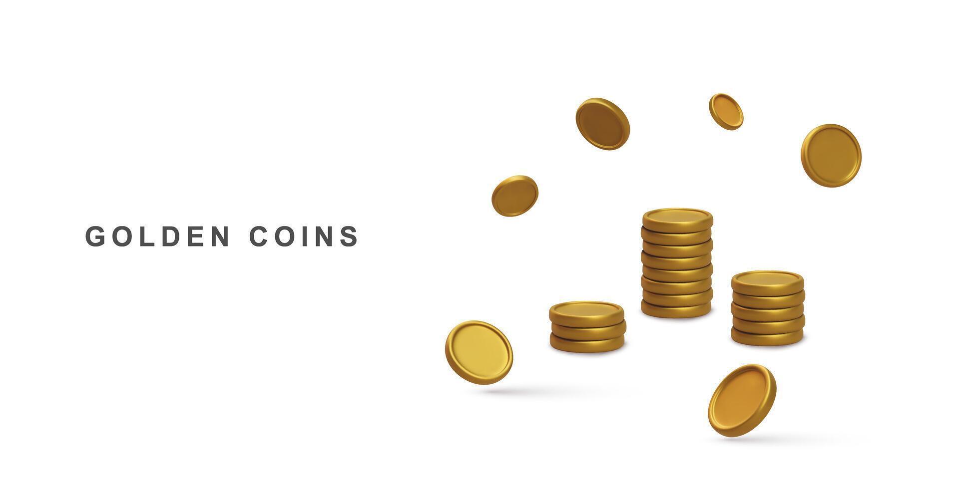 3d realistisch gouden munten. vector illustratie.