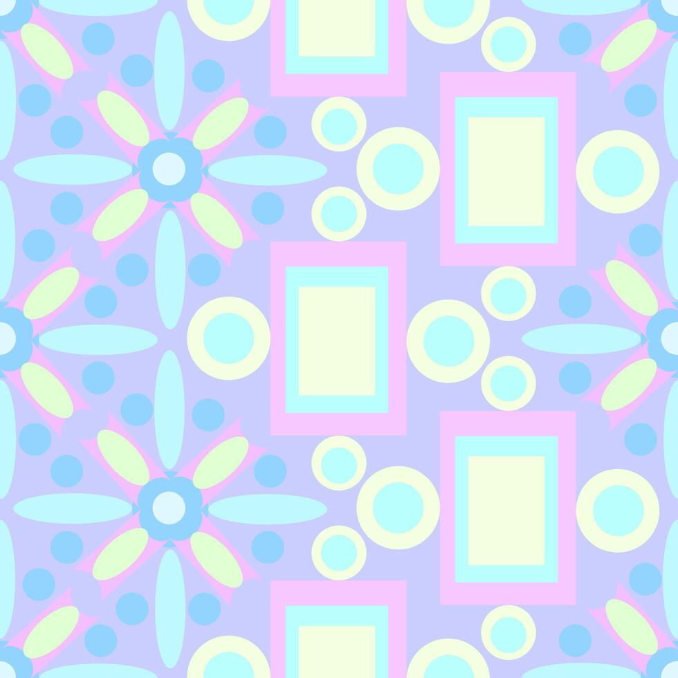 naadloos vector patroon met meetkundig en bloemen patronen