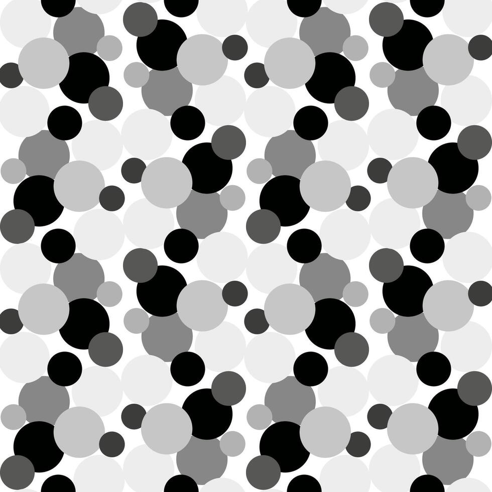 naadloos vector patroon met zwart en wit polka dots in een ongebruikelijk gevormde interpretatie