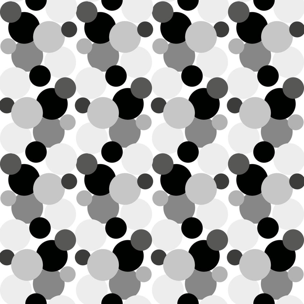 naadloos vector patroon met zwart en wit polka dots in een ongebruikelijk gevormde interpretatie