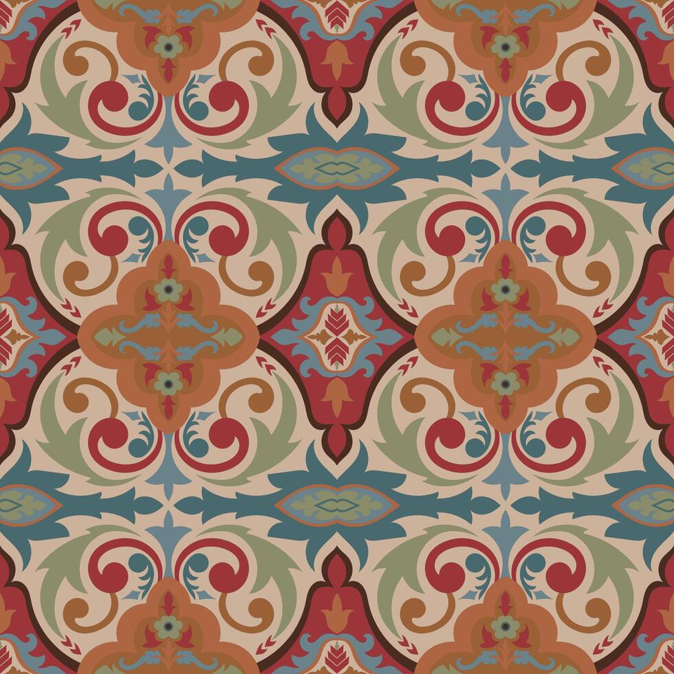 naadloos etnisch tribal patroon van abstract bloemen. vector