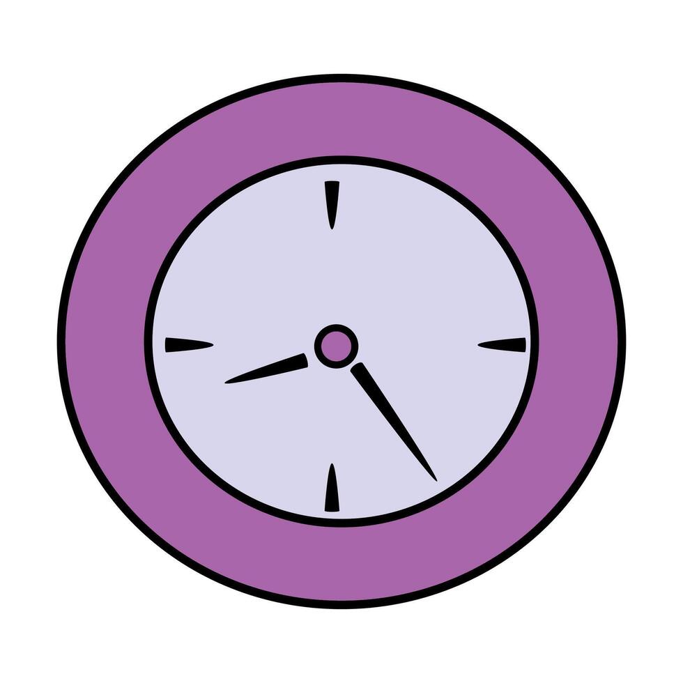 ronde Purper tekenfilm klok illustratie vector