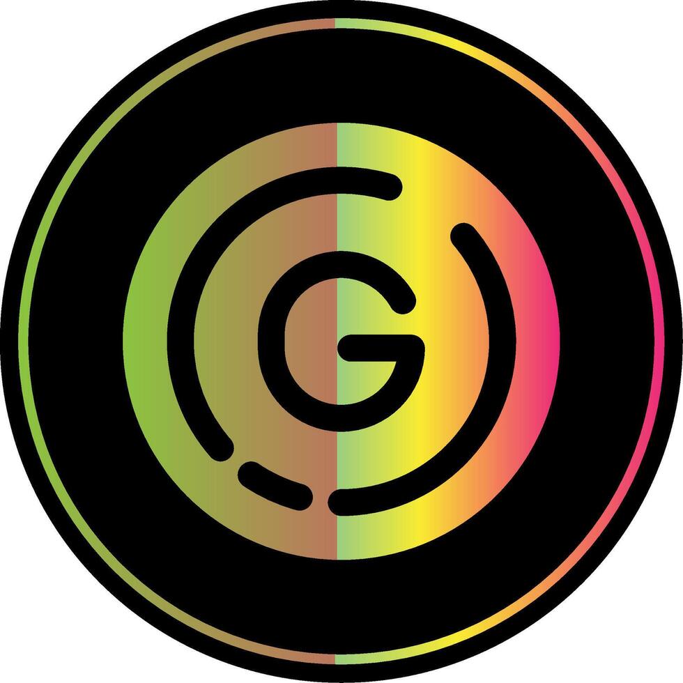 brief g glyph ten gevolge kleur icoon vector