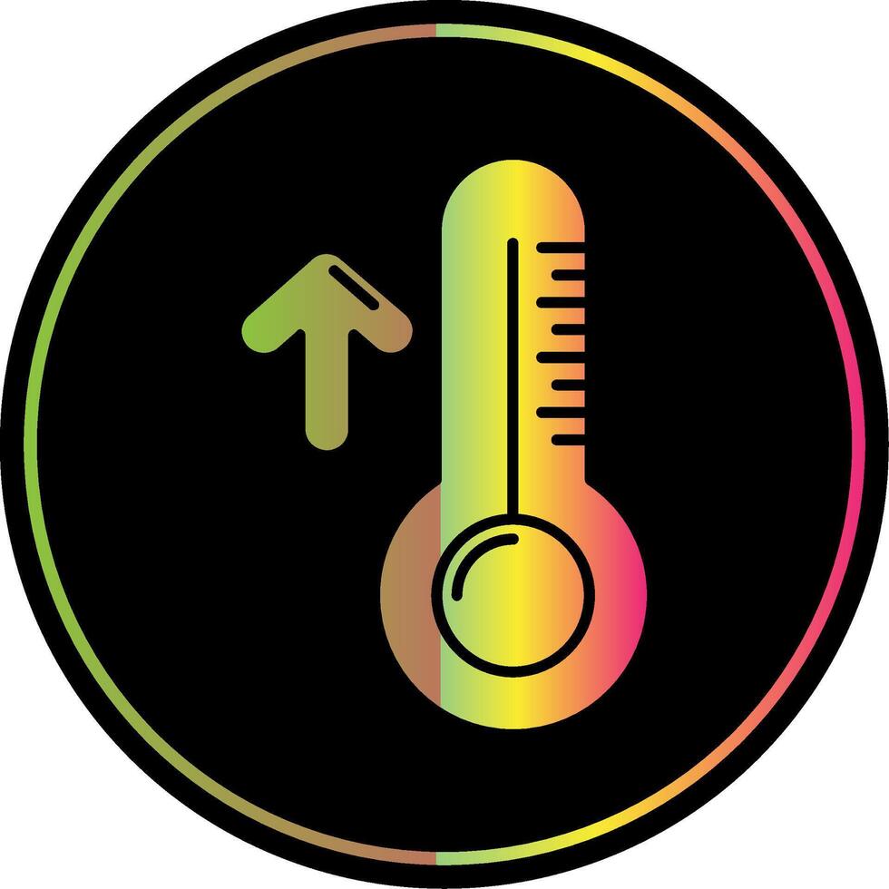 hoog temperatuur glyph ten gevolge kleur icoon vector