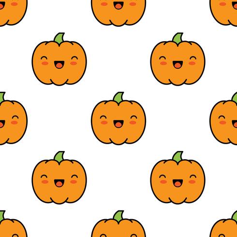 Naadloos Halloween-patroon met pompoenen op witte achtergrond. vector