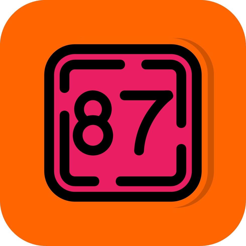 tachtig zeven gevulde oranje achtergrond icoon vector