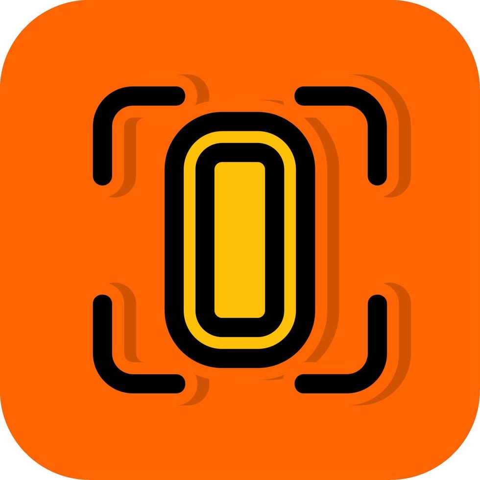 portret instelling gevulde oranje achtergrond icoon vector