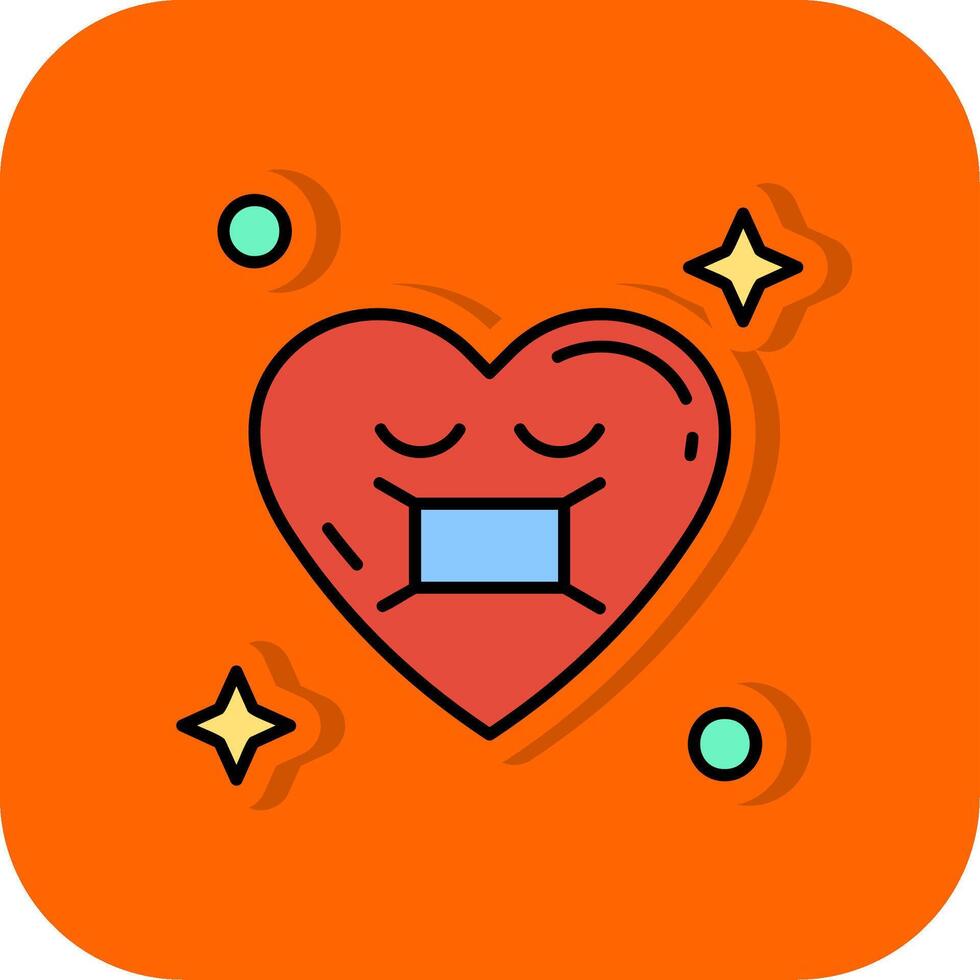 gezicht masker gevulde oranje achtergrond icoon vector