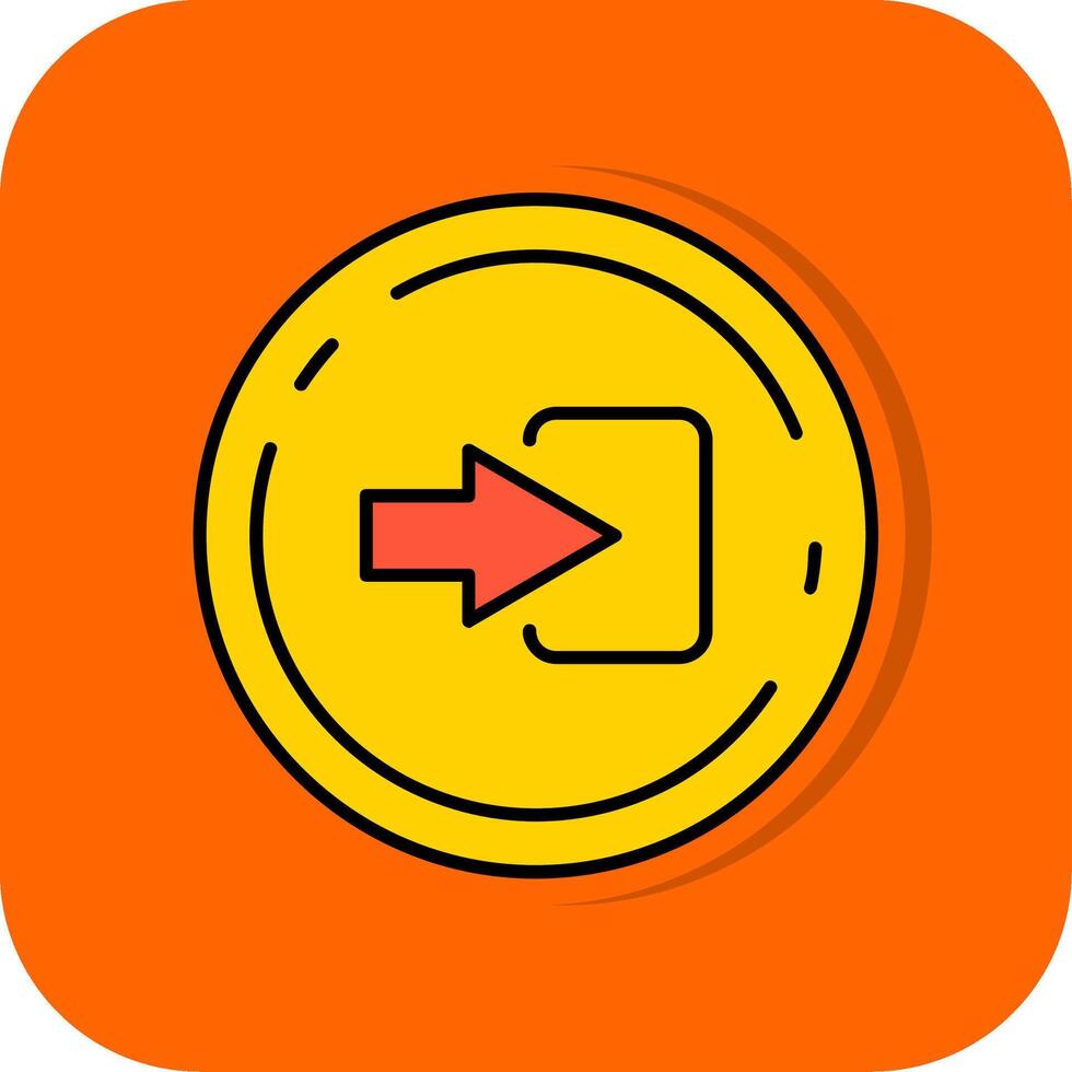 log in gevulde oranje achtergrond icoon vector