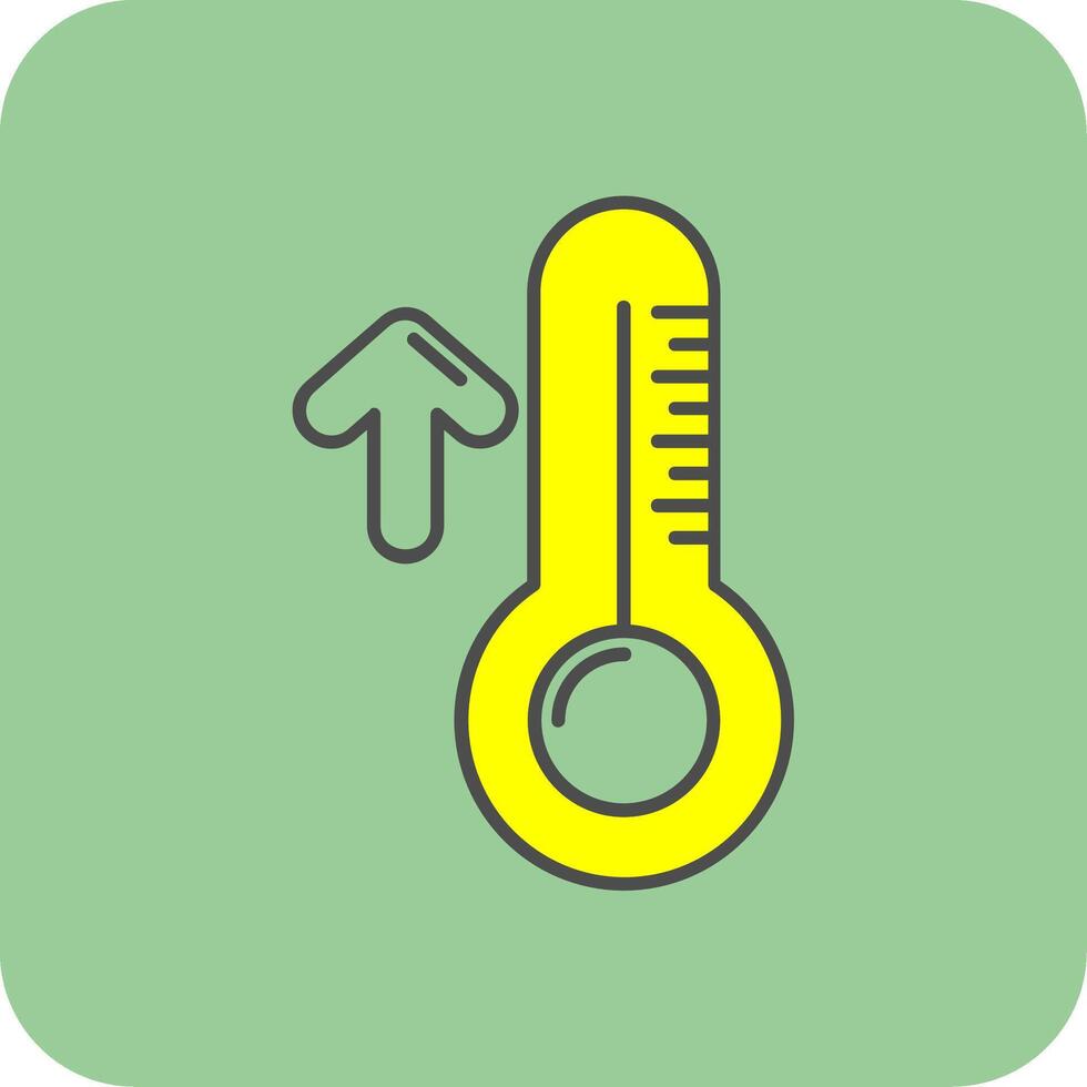 hoog temperatuur gevulde geel icoon vector