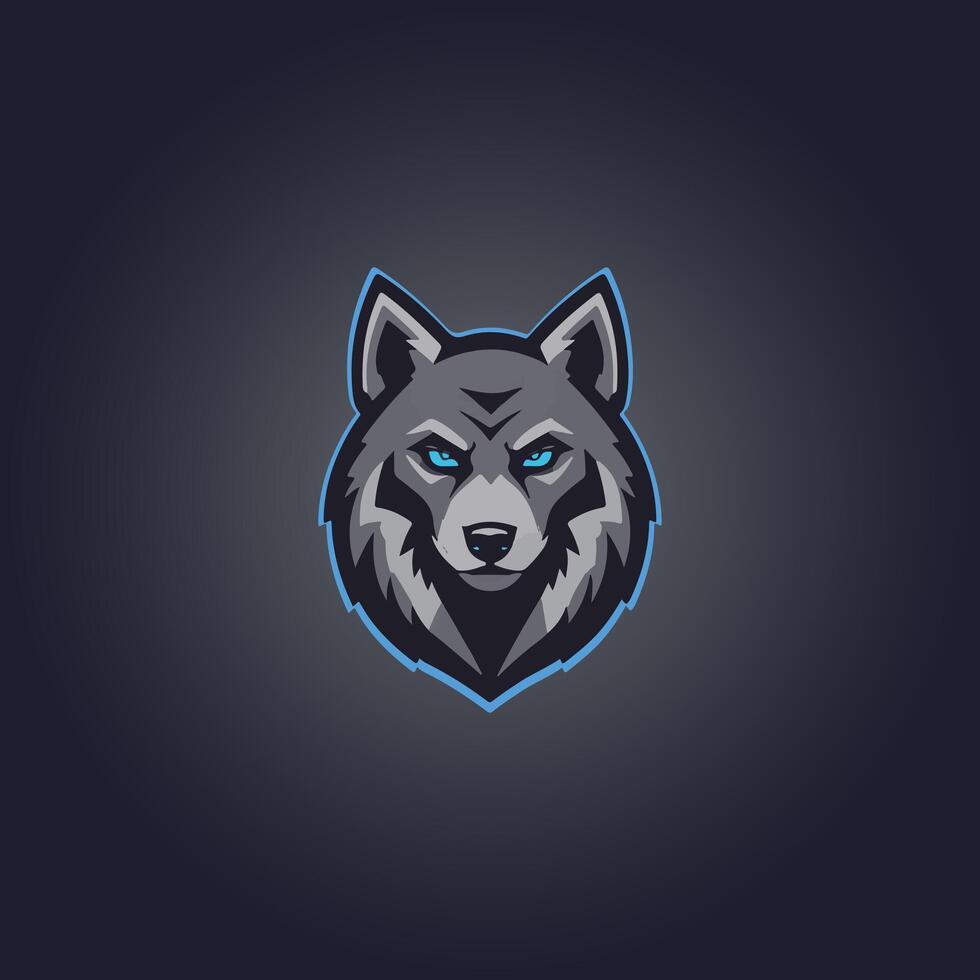 logo wolf cyberpunk ontwerp icoon vector