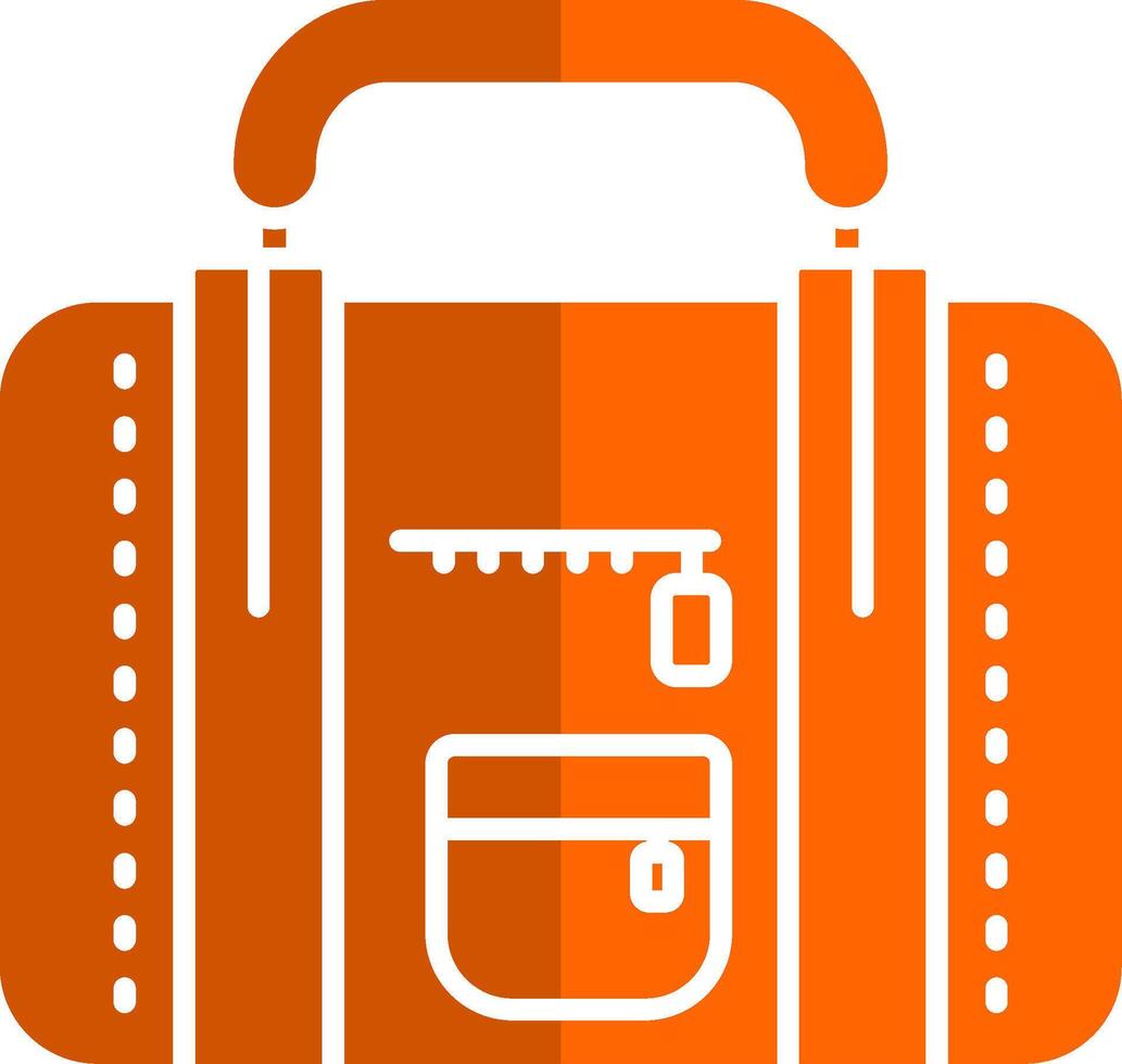 reizen zak glyph oranje cirkel icoon vector