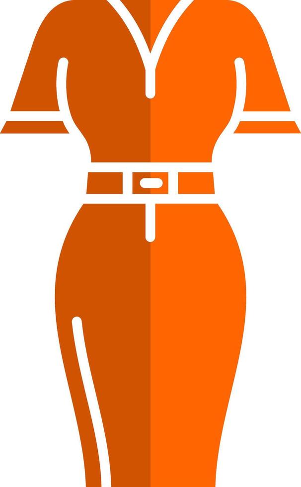 mini jurk glyph oranje cirkel icoon vector