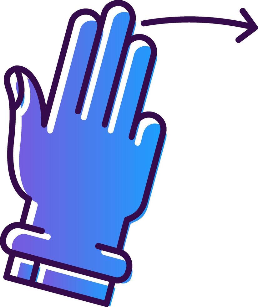 drie vingers Rechtsaf helling gevulde icoon vector