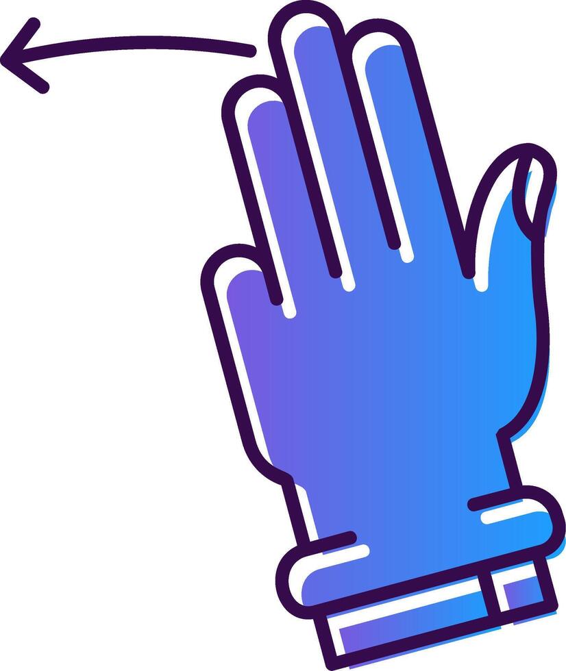 drie vingers links helling gevulde icoon vector