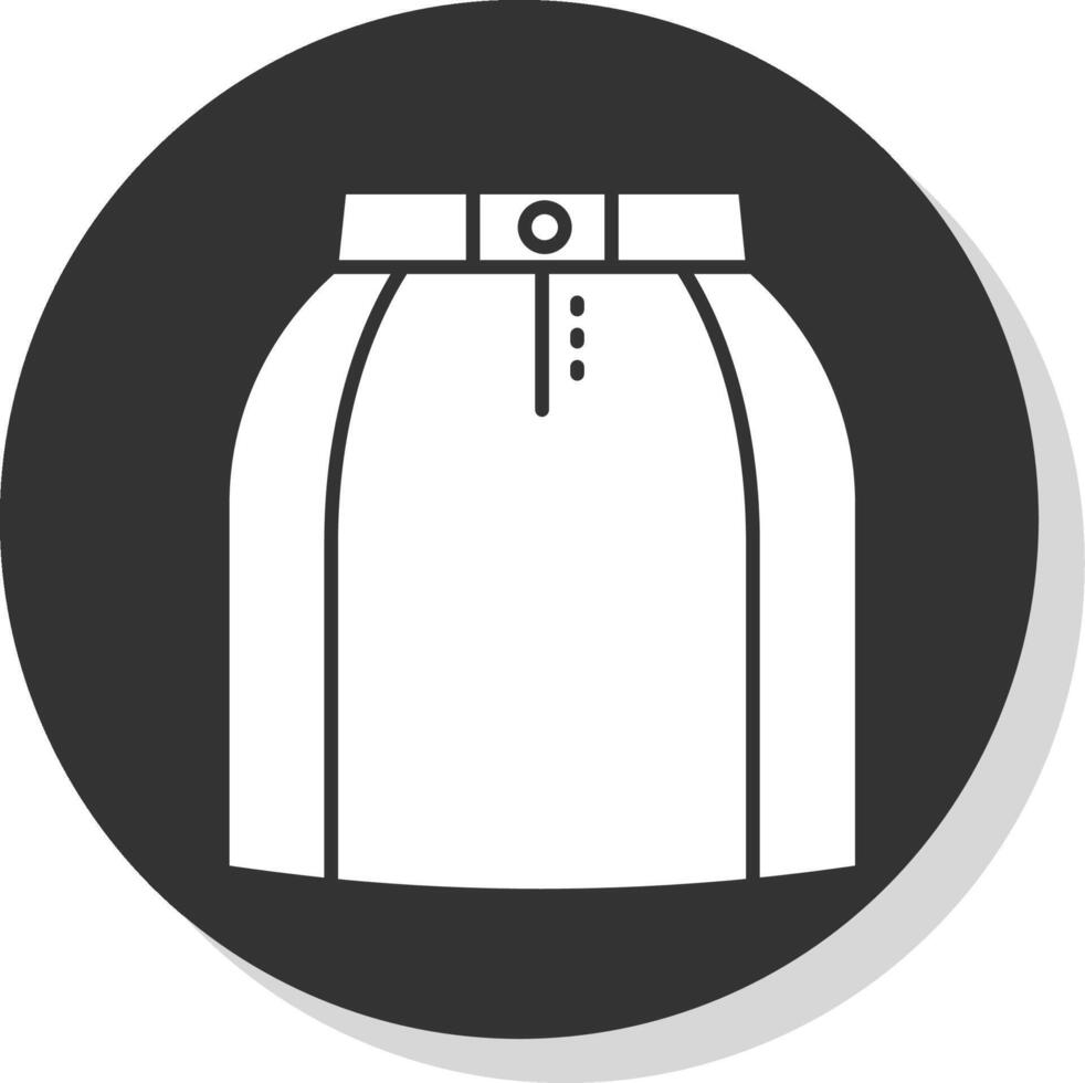 mini rok glyph grijs cirkel icoon vector