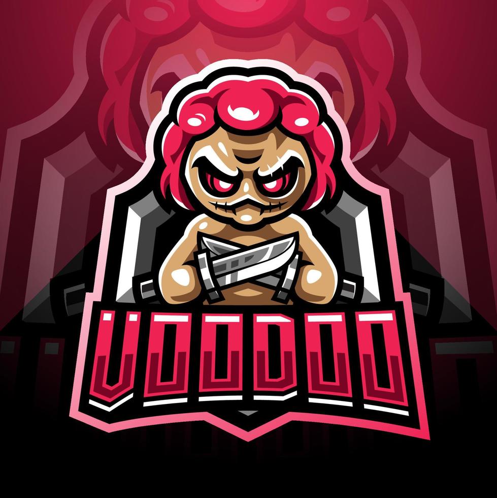 voodoo esport mascotte logo ontwerp vector