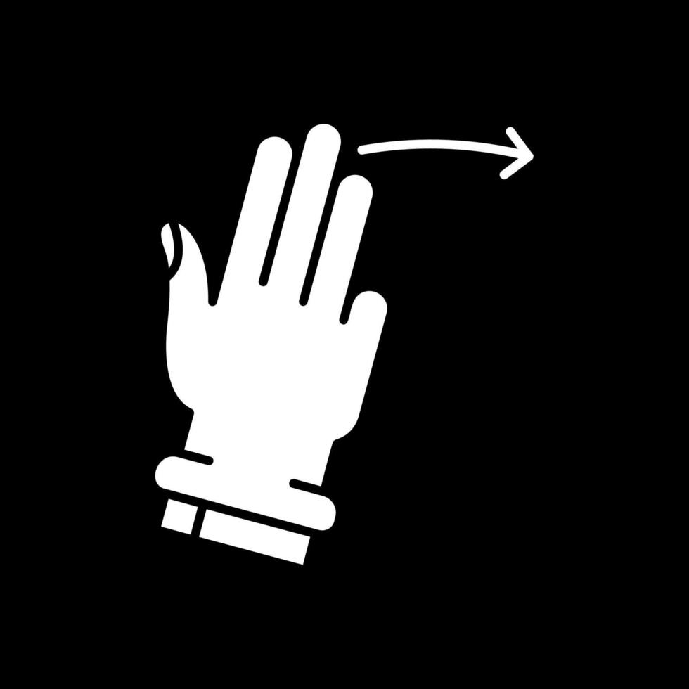drie vingers Rechtsaf glyph omgekeerd icoon vector