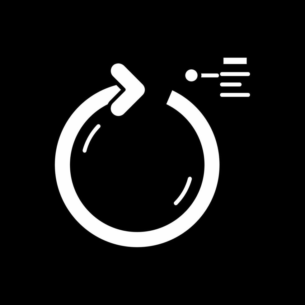 circulaire pijl glyph omgekeerd icoon vector