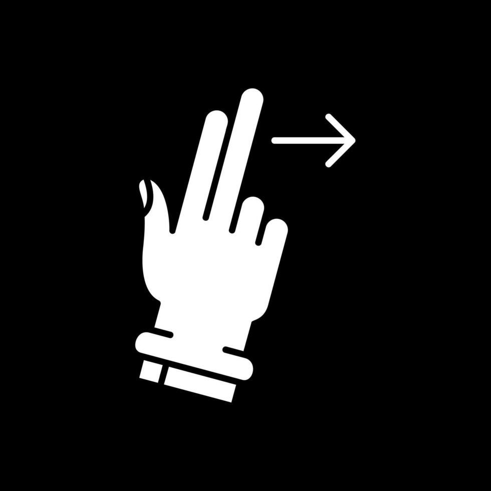 twee vingers Rechtsaf glyph omgekeerd icoon vector