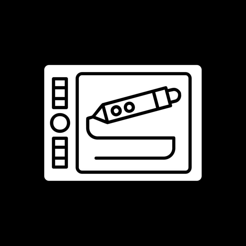 grafisch tablet glyph omgekeerd pictogram vector