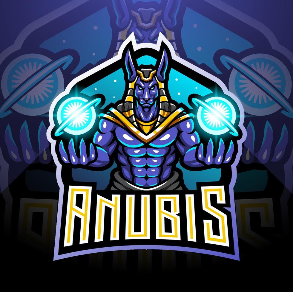 anubis esport mascotte logo ontwerp vector